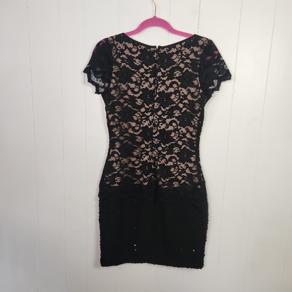 Joseph Ribkoff Dress Style 143447 Black Stretch Sequin Lace Dressy Size 8 - Picture 5 of 13